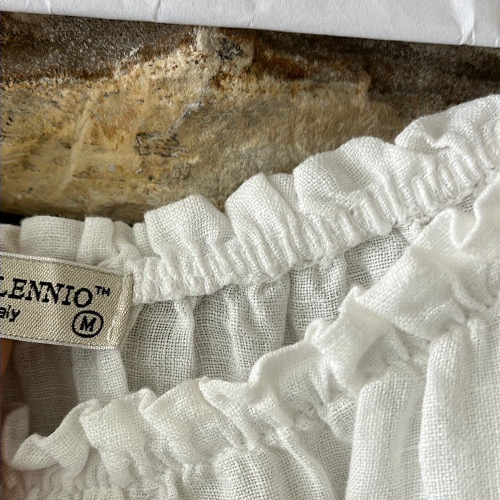 Terzo Millennio White Ruffle Blouse - Picture 3 of 4